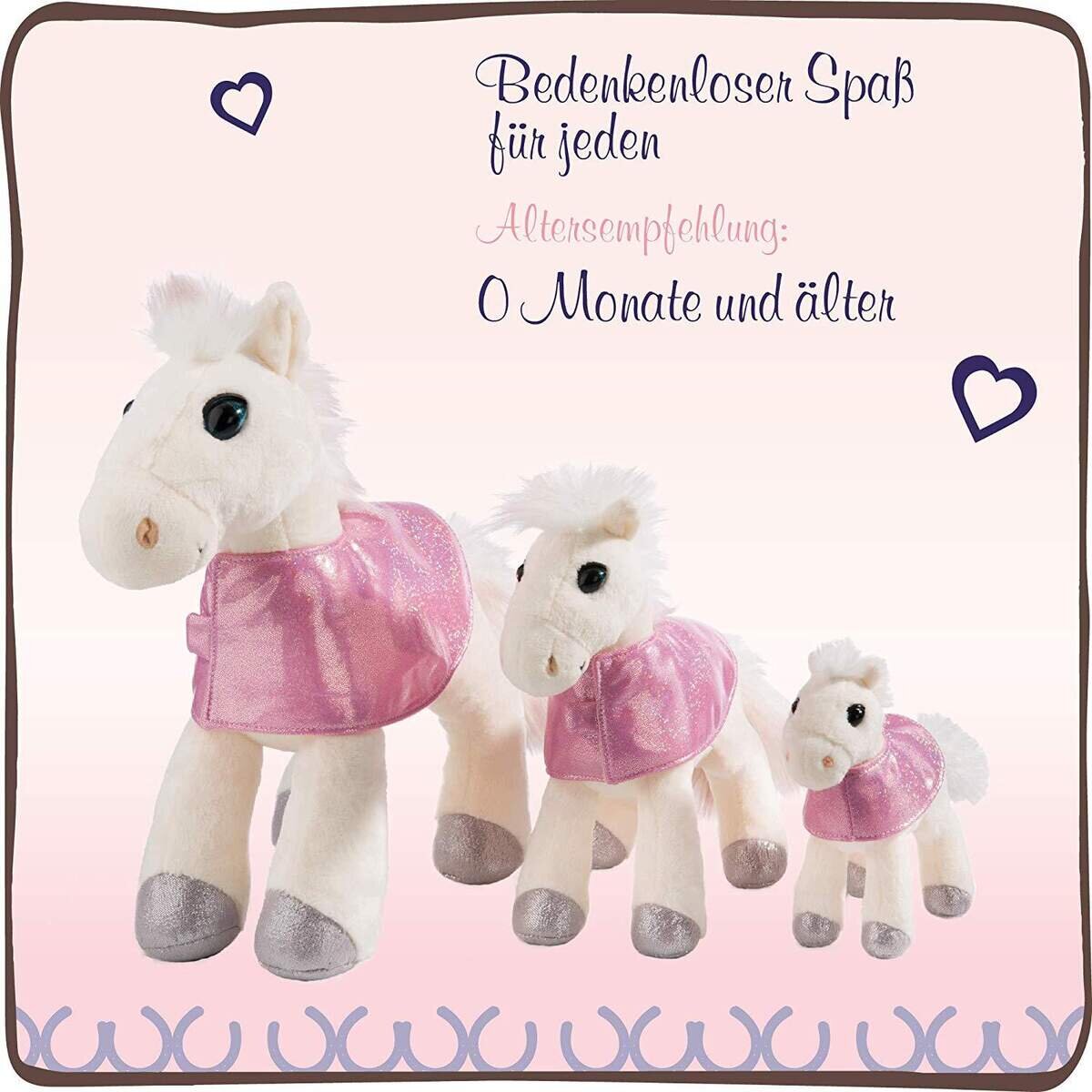 NICI Pferd White Peach mit Satteldecke, 16 cm