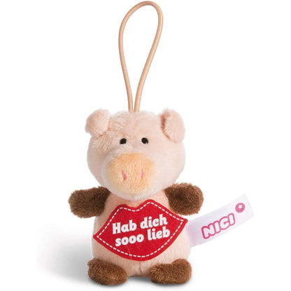 NICI Plüsch Loop Schwein Hab dich soo lieb 8 cm