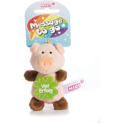 NICI Plüsch Loop Schwein Viel Erfolg 8 cm