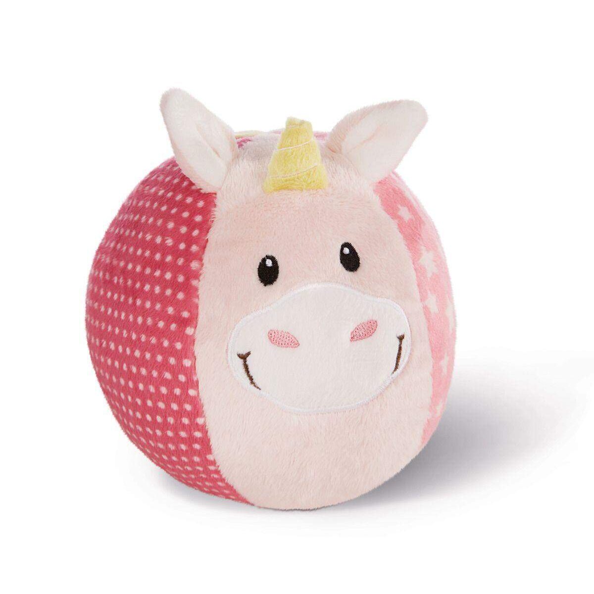 NICI Plüschball Einhorn Stupsi mit Glocke, 13 x 10,5 x 11,5 cm