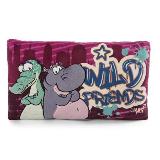NICI Rechteckiges Kissen Krokodil und Nilpferd Wild Friends NICI Green