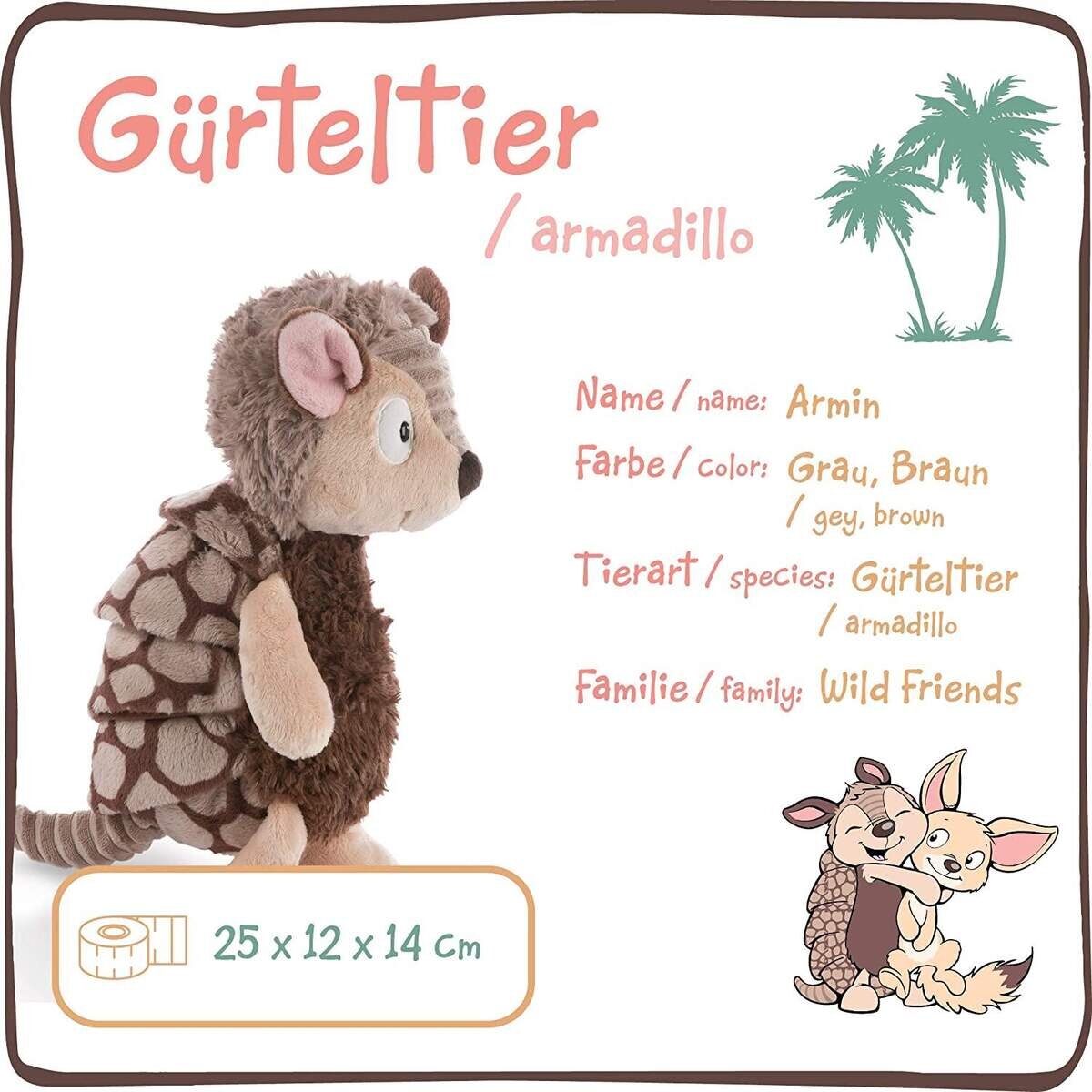 NICI Schlenkerplüschtier Gürteltier Armin, 25 cm