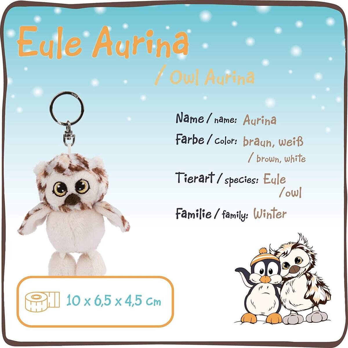 NICI Schlüsselanhänger Eule Aurina, 10 cm