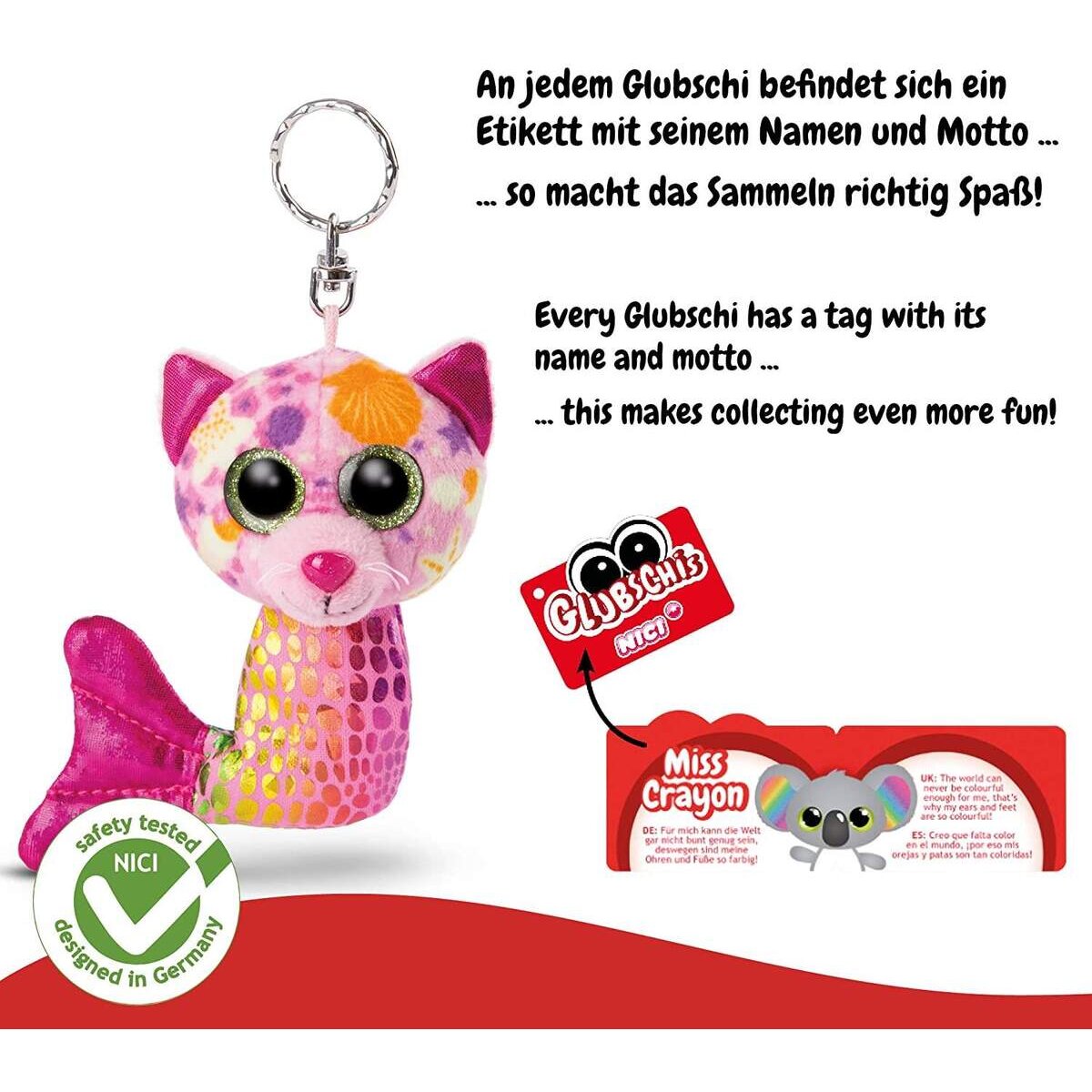 NICI Schlüsselanhänger Katze mit Flosse 11cm