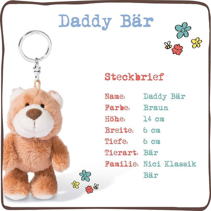 NICI Schlüsselanhänger Plüsch Daddy Bär, 10 cm