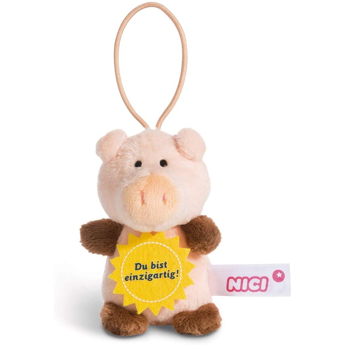 NICI Schwein Plüsch Loop Du bist einzigartig 8 cm