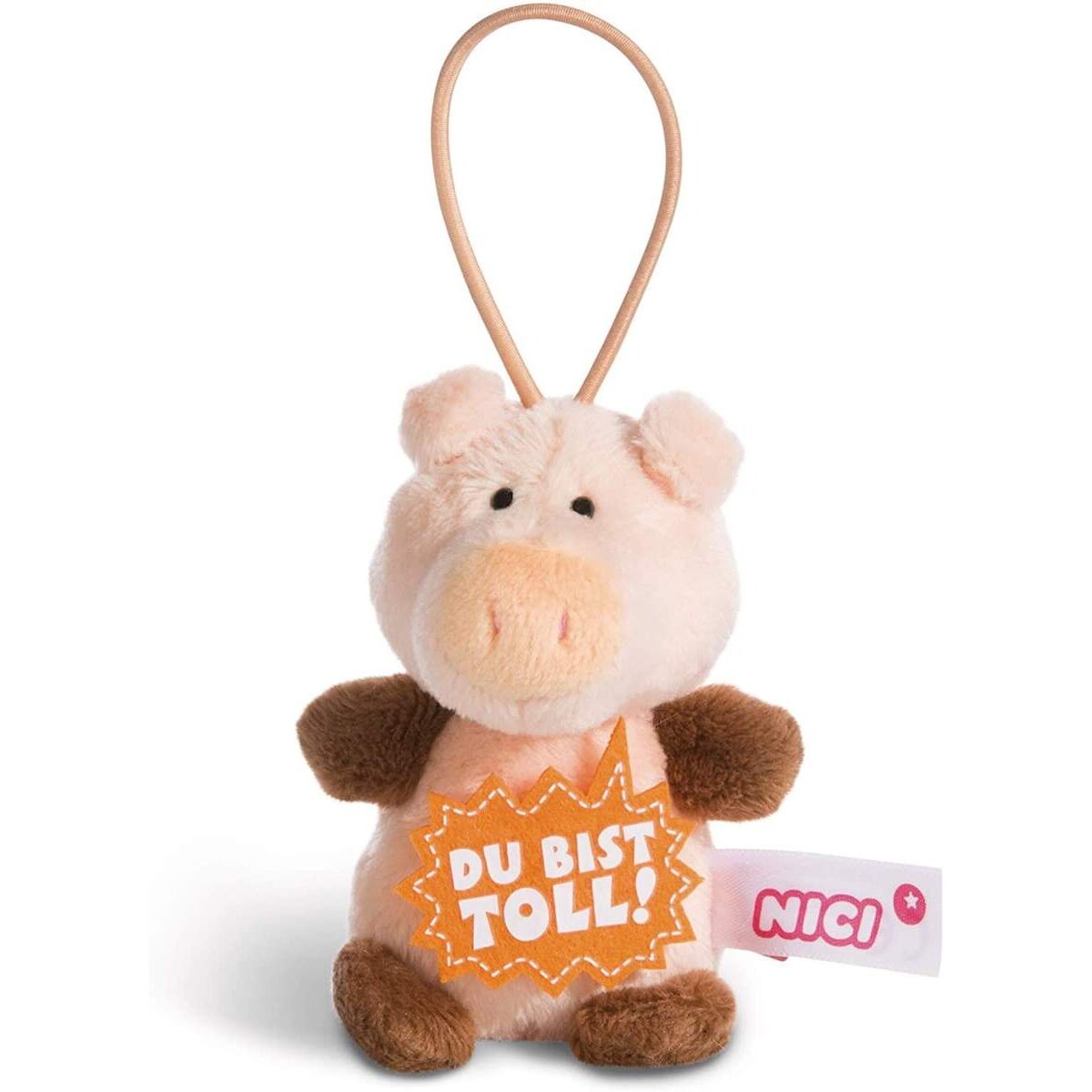NICI Schwein Plüsch mit Loop Du bist toll 8 cm