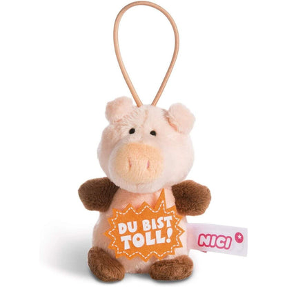 NICI Schwein Plüsch mit Loop Du bist toll 8 cm