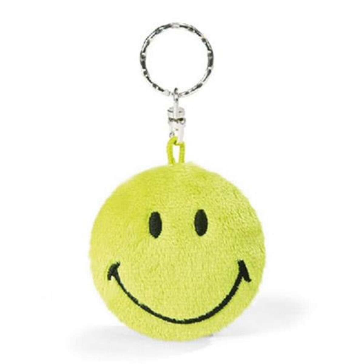 NICI Smiley grün Plüsch 2D Schlüsselanhänger, ca. 6cm