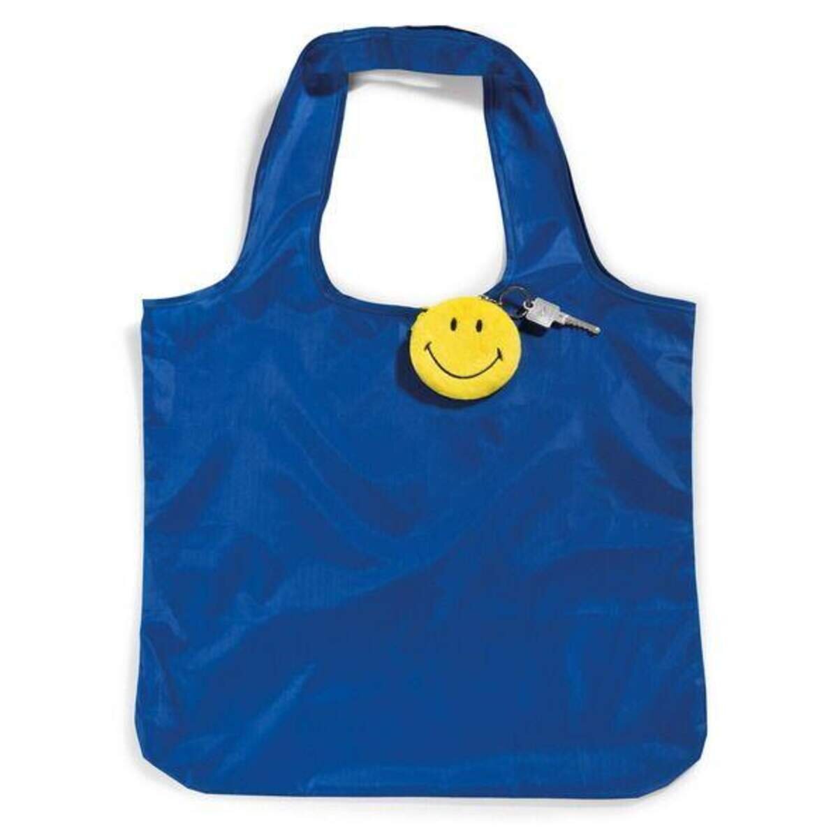 NICI Smiley zusammenfaltbare Einkaufstasche mit Anhänger, 8 cm