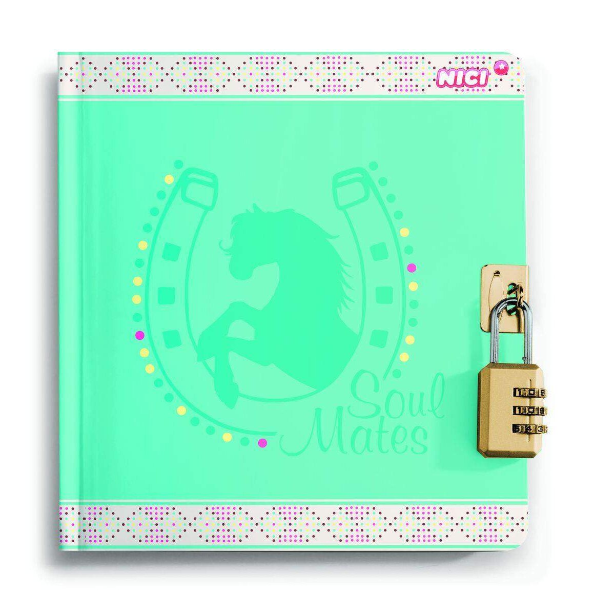 NICI Soulmates Tagebuch mit Zahlenschloss, 16 x 18 cm