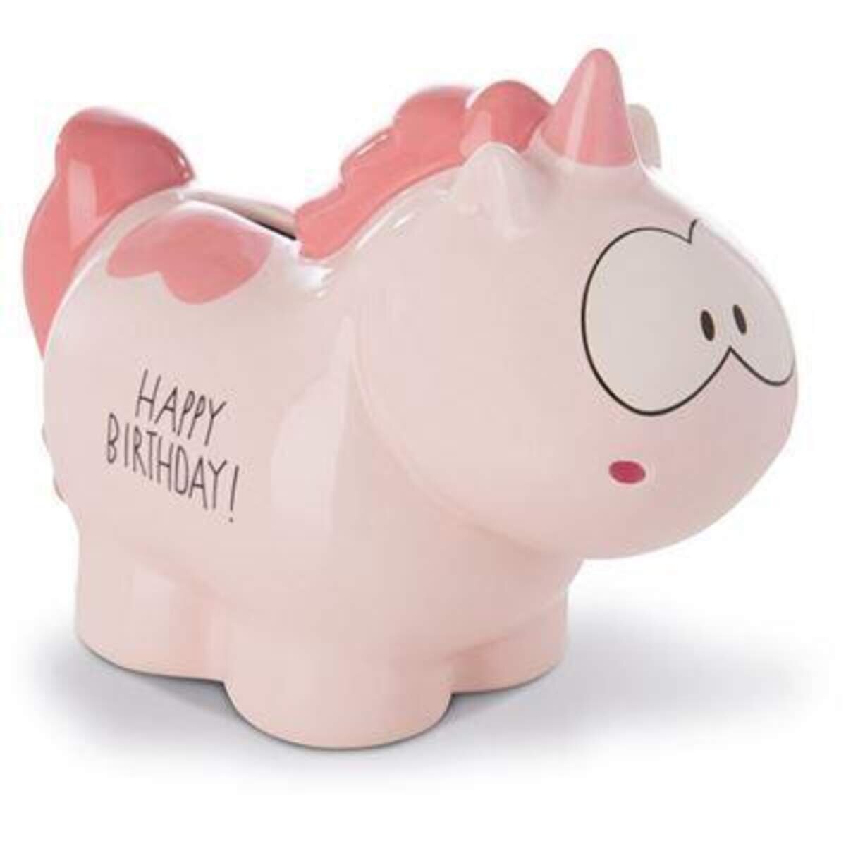 NICI Spardose Einhorn Merry Heart "Happy Birthday", 7,5 x 12 x 16,5 cm