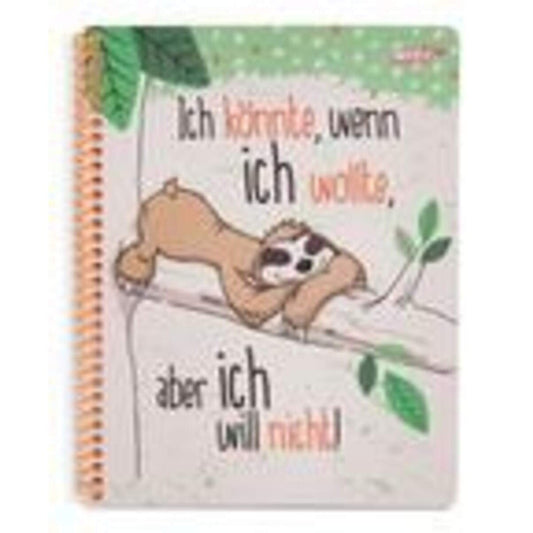NICI Spiralblock Faultier "Ich könnte, wenn ich wollte", DIN A5