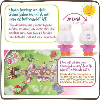 NICI Sweetydoos – Überraschungs-Kuscheltier mit UV-Effekt, Sammel-Armband & Poster, sortiert