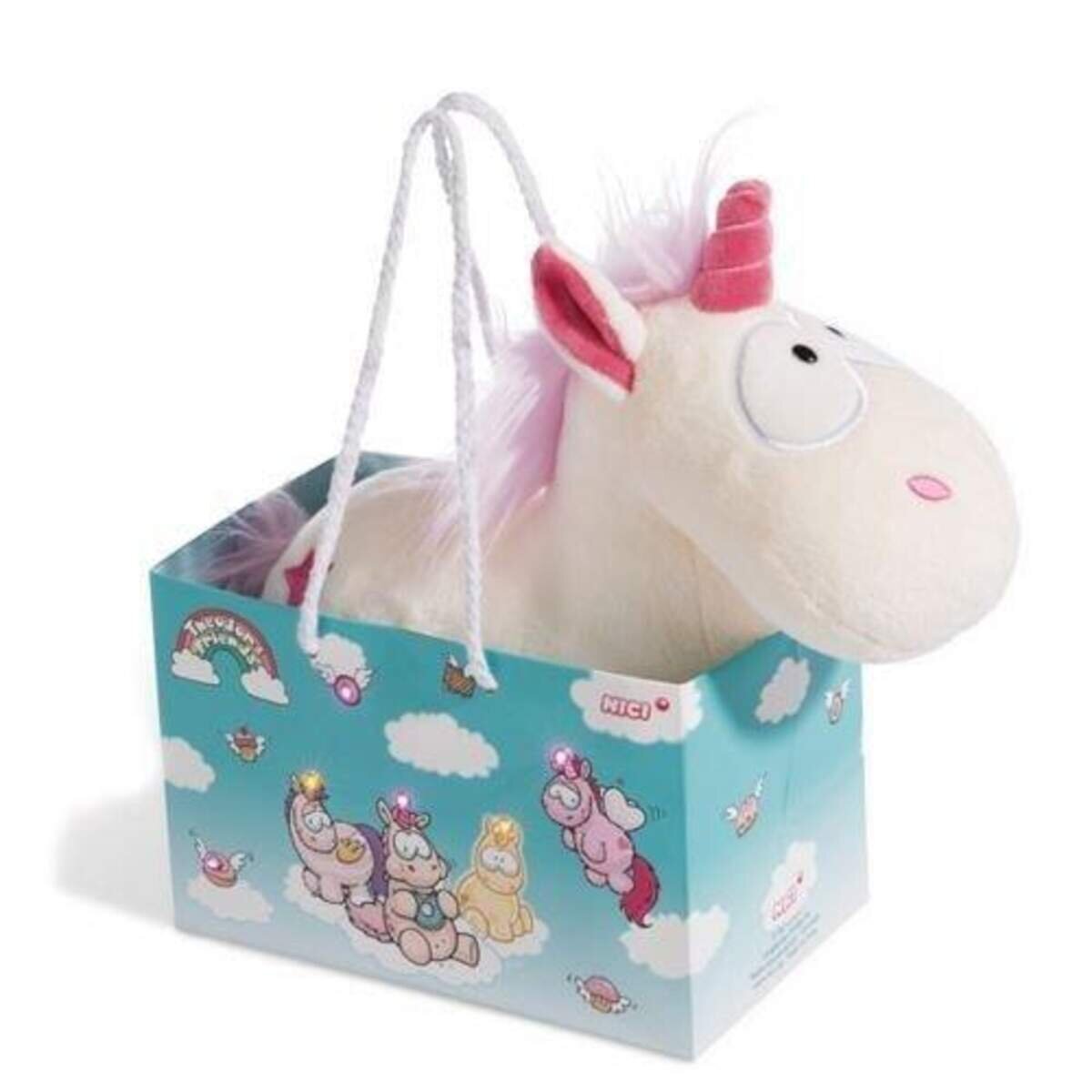NICI Theodor & Friends Einhorn Theodor in LED Geschenktasche