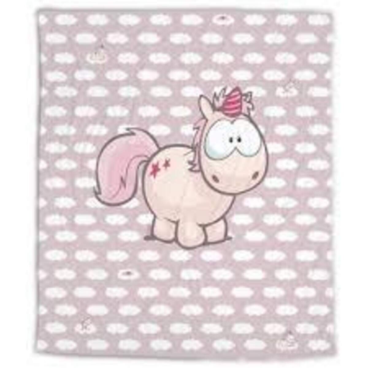 NICI Theodor & Friends Fleecedecke Einhorn Theodor