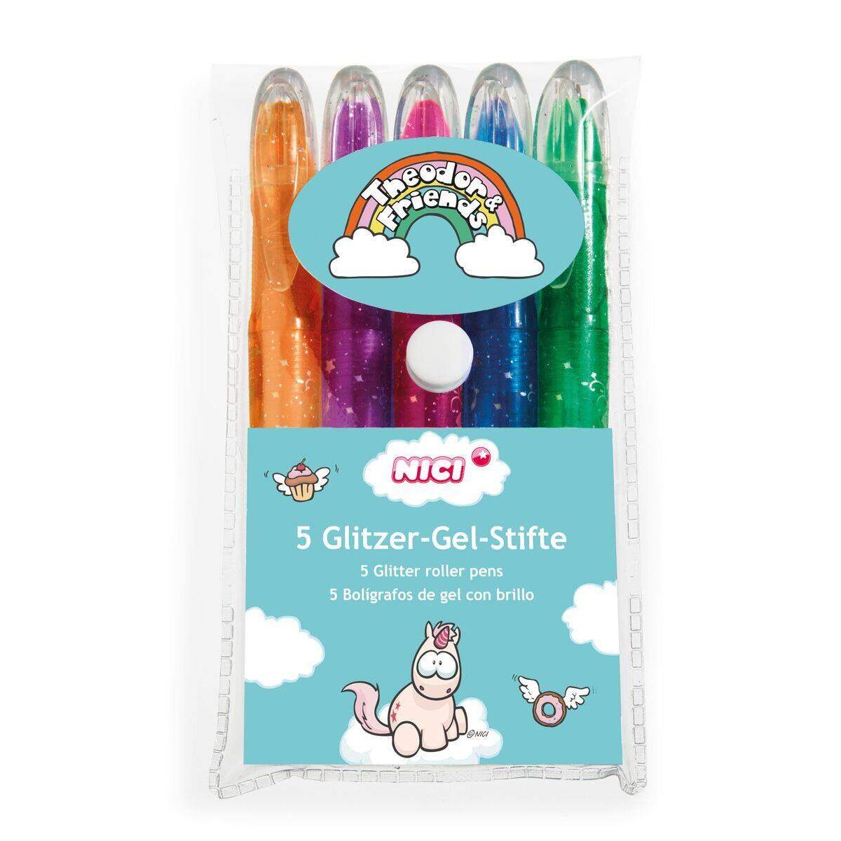 NICI Theodor & Friends Glitzer-Gelstifte-Set
