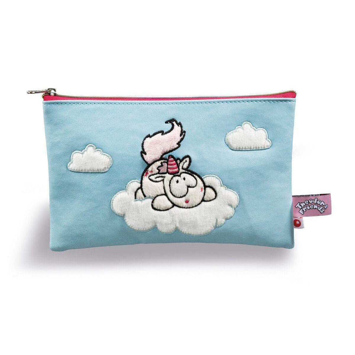 NICI Theodor & Friends Mäppchen Einhorn Theodor blau