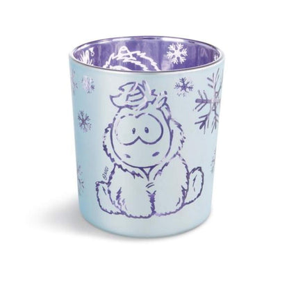 NICI Theodor and Friends Kerzenglas Einhorn Snow Coldson