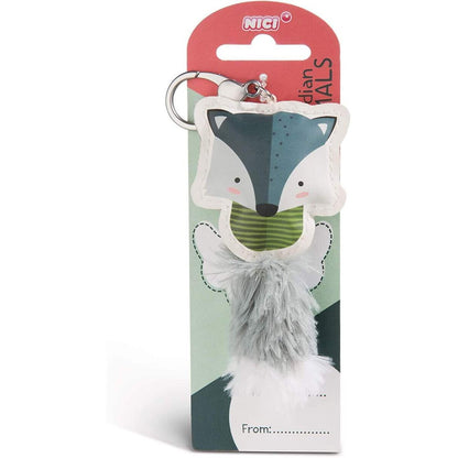 NICI Wolf Taschenanhänger aus Kunstleder, 12 cm