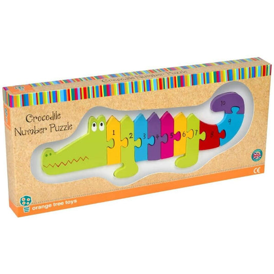 Orange Tree Toys Holzspielzeug Zahlenpuzzle Krokodil