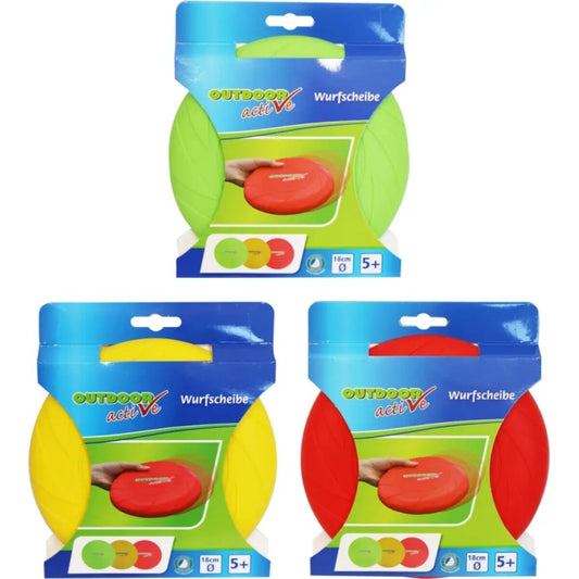 Outdoor active Wurfscheibe ⌀18 cm, 3-fach sortiert