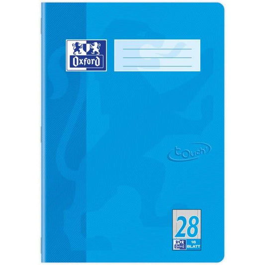 Oxford Touch Schulheft A4, kariert, Lineatur 28, 16 Blatt, meerblau, SCRIBZEE®, Optik Paper®