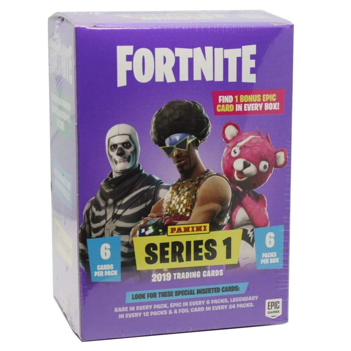 Panini Fortnite Sammelkarten Box, 6 Booster und Epic Karte