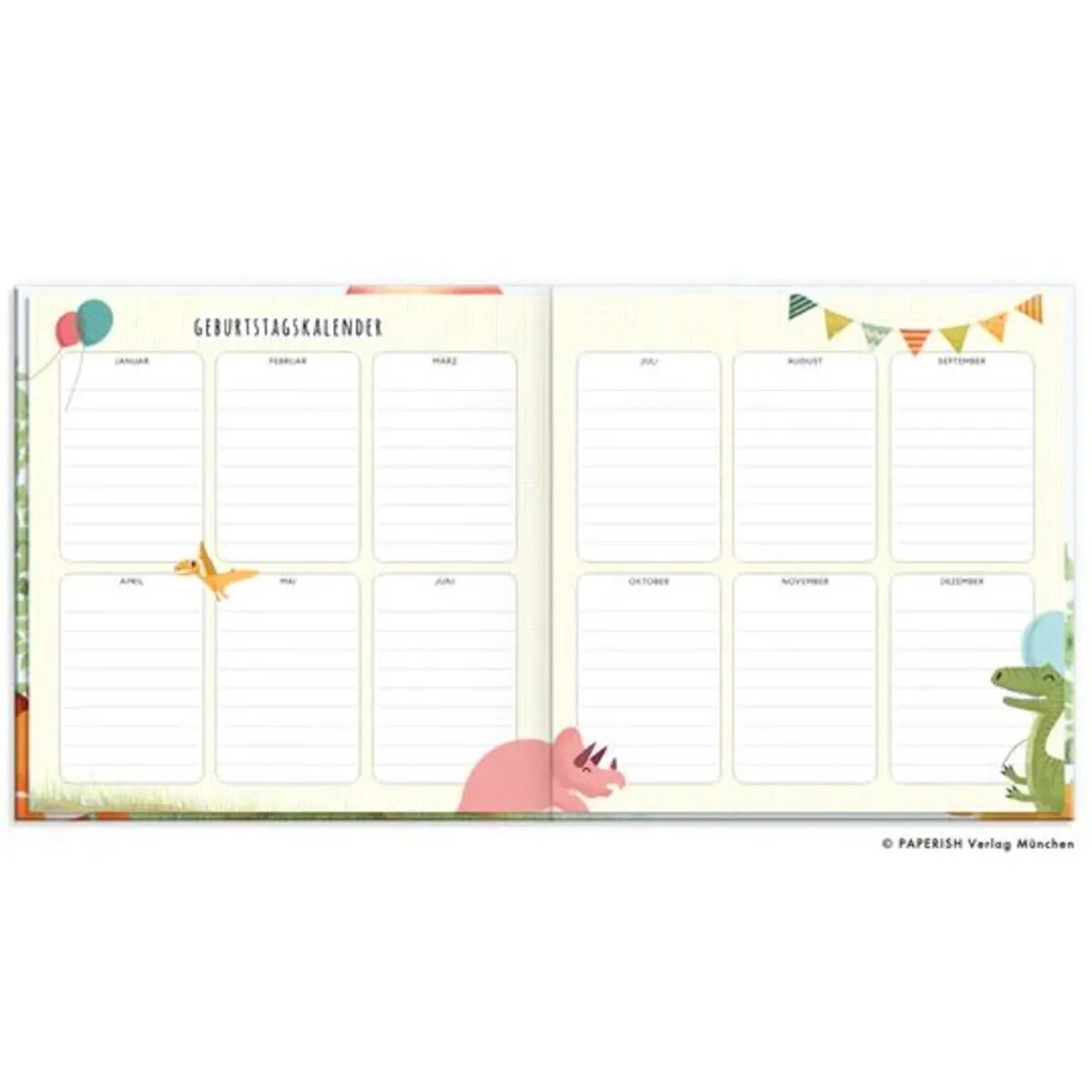 PAPERISH Kindergartenfreunde - Dinos: ein Album für meine ersten Freunde (Freundebuch)