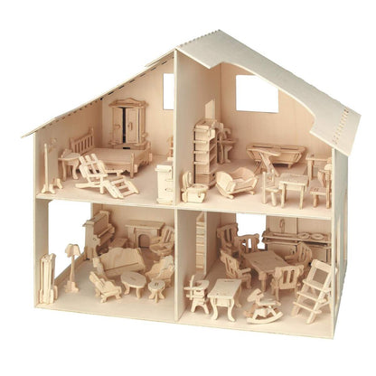 Pebaro Holzbausatz Puppenhaus Mit Möbeln