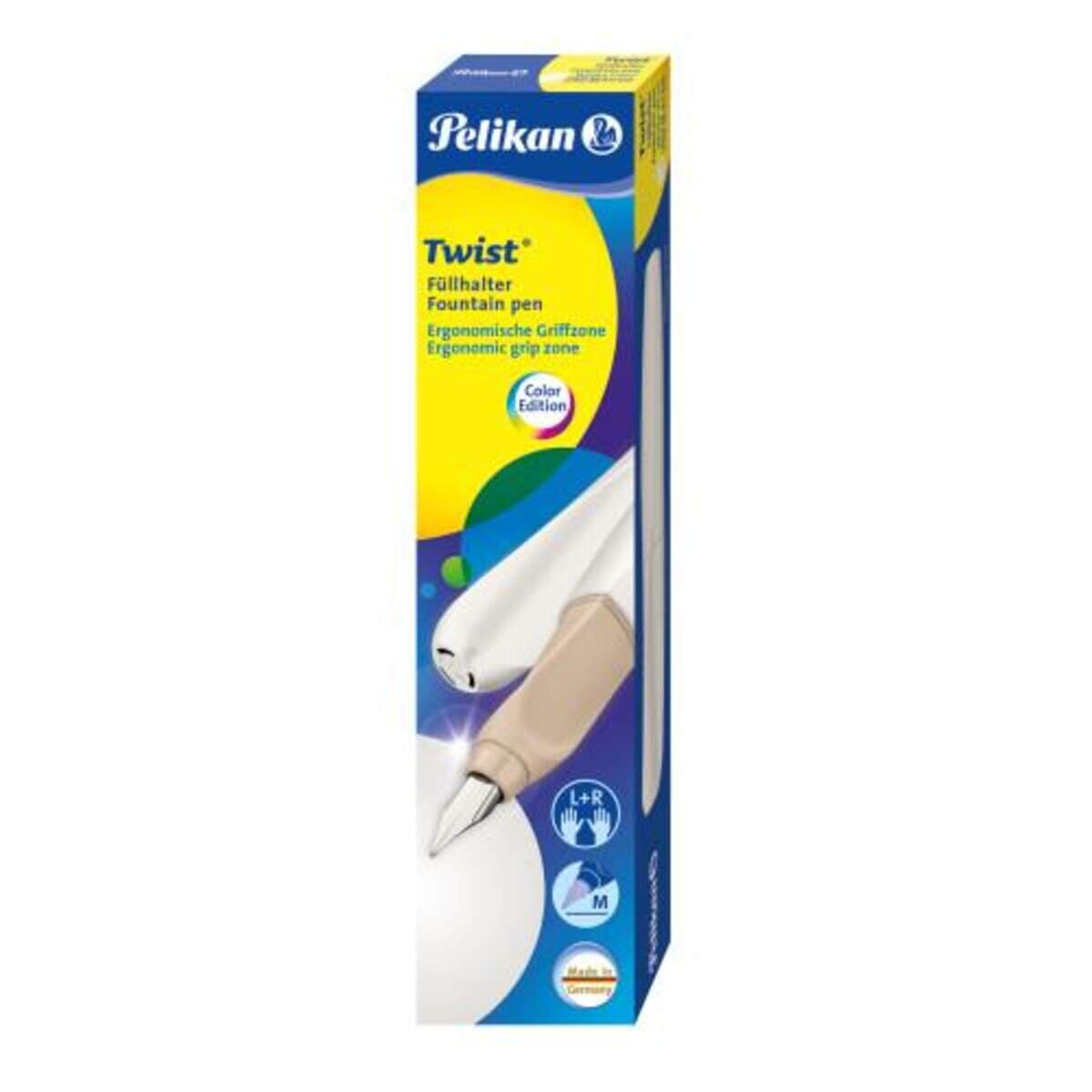 Pelikan Twist® Füller Feder M, White Pearl universell für Rechts- und Linkshänder