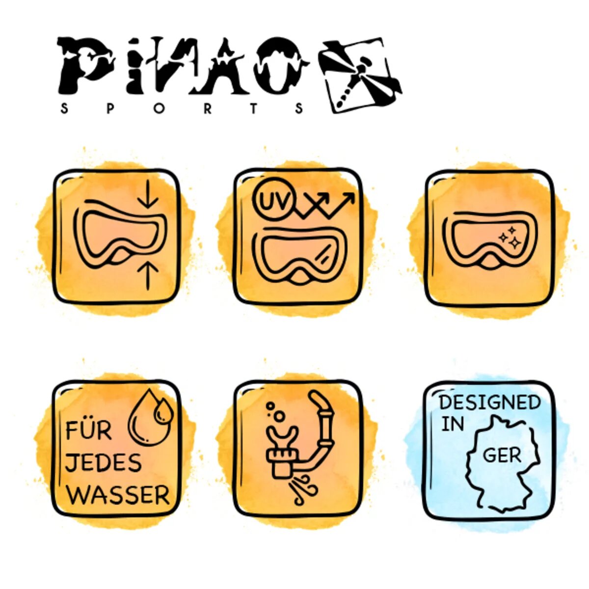 PiNAO Sports Tauchset für Jugendliche Neon Grün