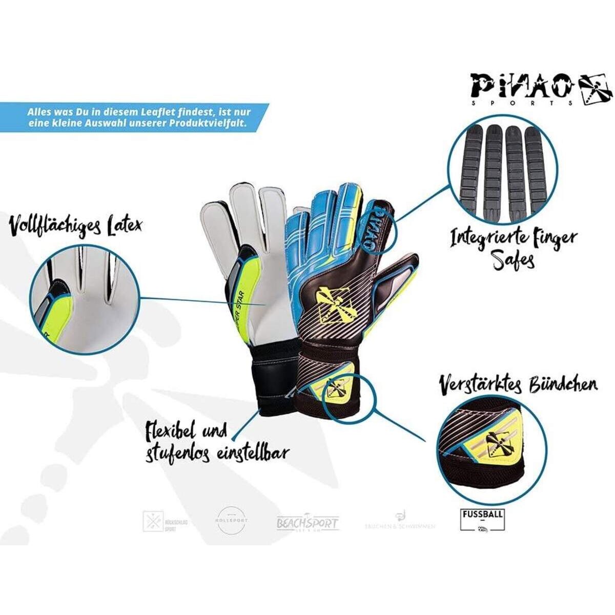 PINAO Torwart-Handschuhe Super, Größe 6 - 8