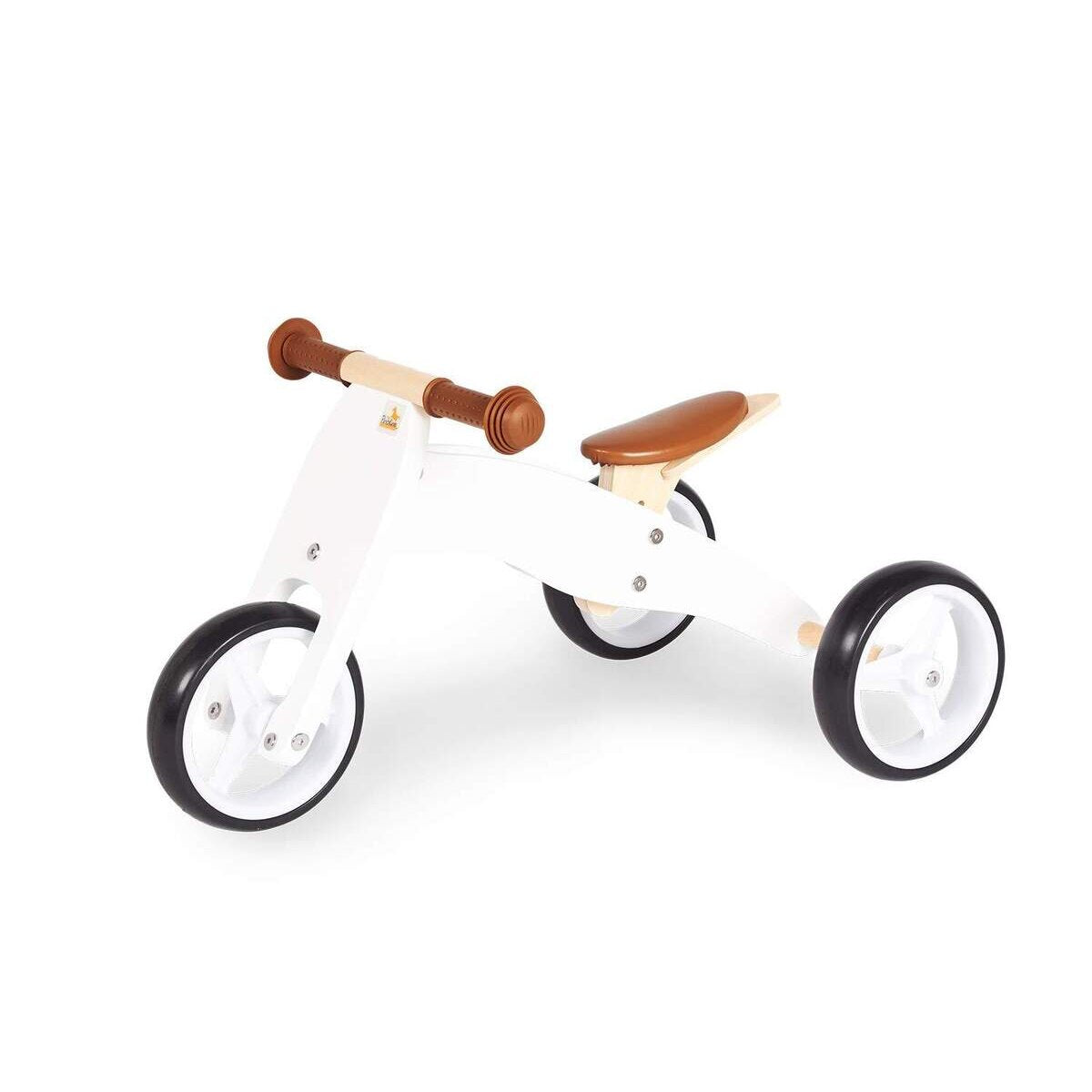 Pinolino Mini-Laufdreirad Charlie, aus Holz, 4-fach umbaubar, Sattel 6-fach höhenverstellbar, weiß / natur