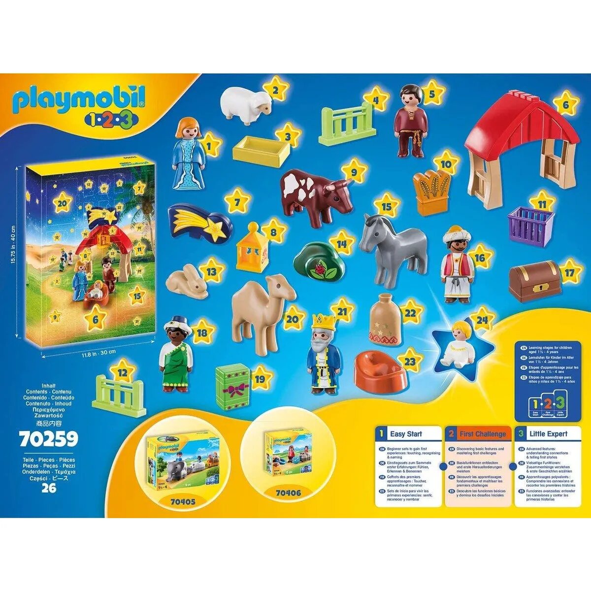PLAYMOBIL 70259 - Christmas 1.2.3 Adventskalender Weihnachtskrippe -heit