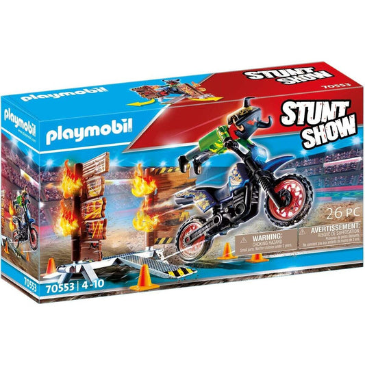 PLAYMOBIL® 70553 Stuntshow Stuntshow Motorrad mit Feuerwand