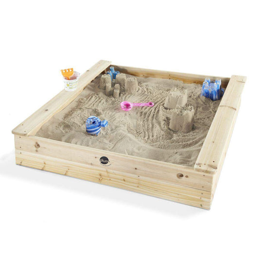 Authentic Sports Plum® quadratischer Kinder Holz Sandkasten mit Sitzbänken