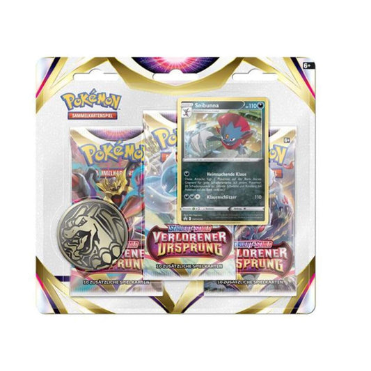 Pokemon 3-Pack Blister Schwert & Schild – Verlorener Ursprung 1 Stück, 2-fach sortiert (2 Varianten verfügbar)