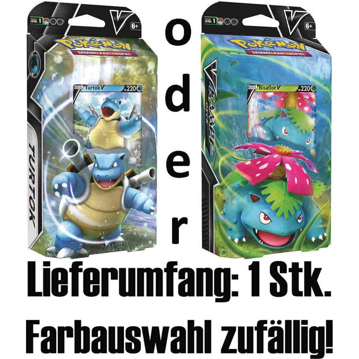 Pokemon Kampfsdeck V, Bisaflor-V oder Turtok-V, 1 Stück, sortiert