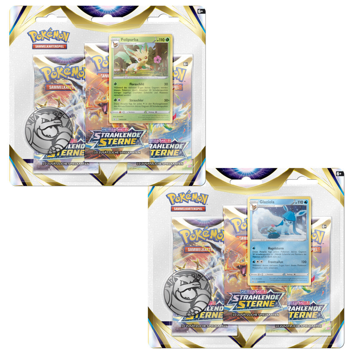 Pokemon Schwert & Schild - Serie 9 - Strahlende Sterne, 1 Packung, 2-fach sortiert