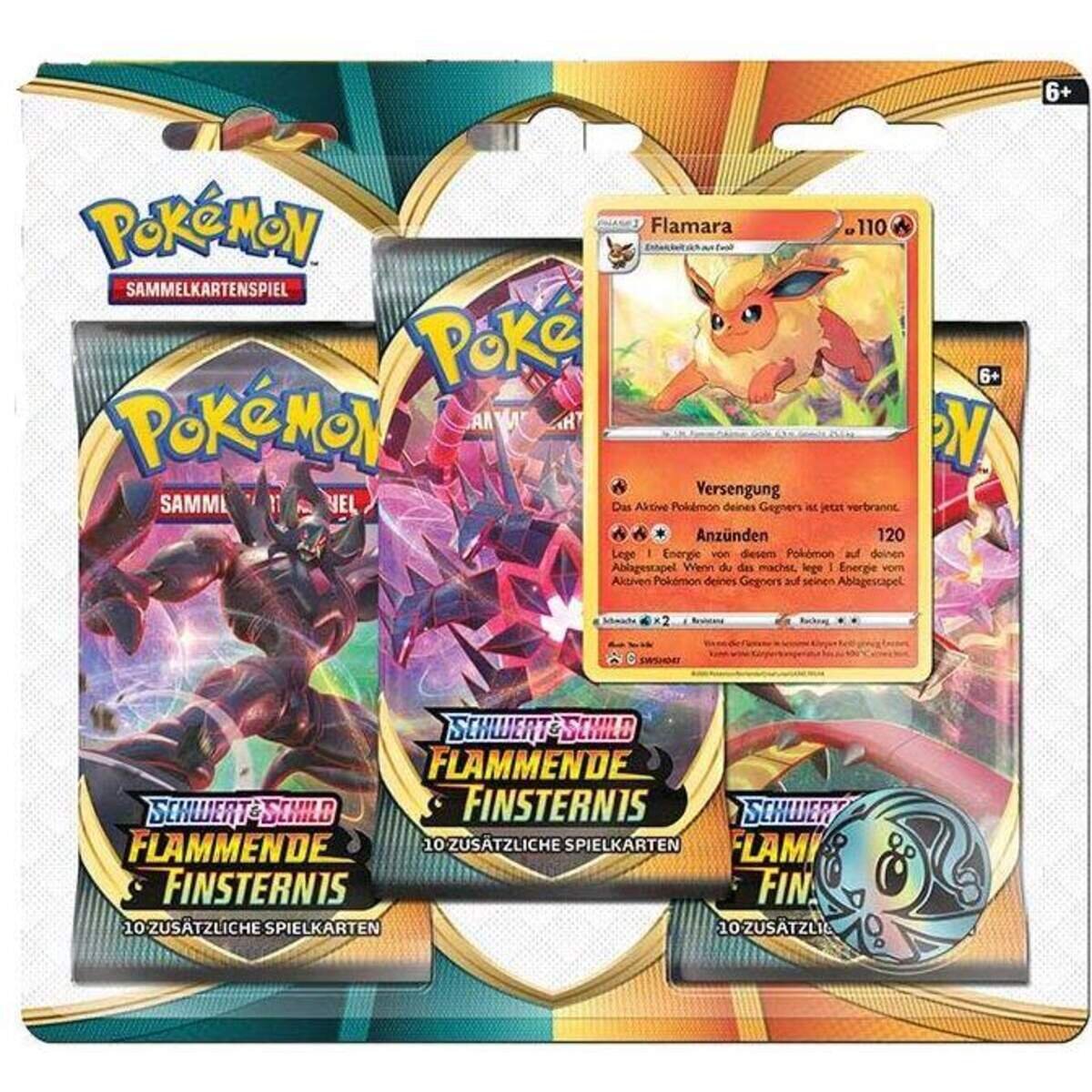Pokemon Schwert & Schild Flammende Finsternis, 3er Pack, sortiert