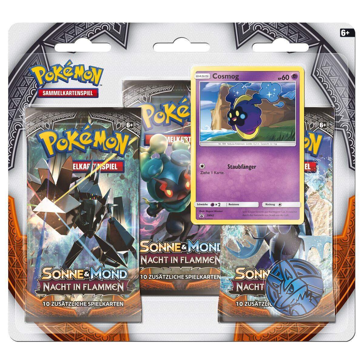 Pokemon Sonne & Mond 03 Nacht in Flammen 3 Boosterpacks