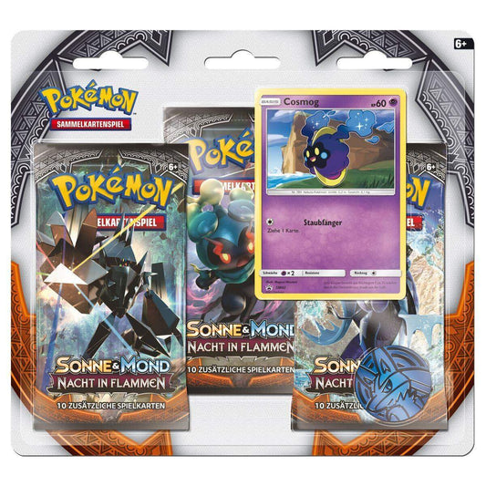 Pokemon Sonne & Mond 03 Nacht in Flammen 3 Boosterpacks