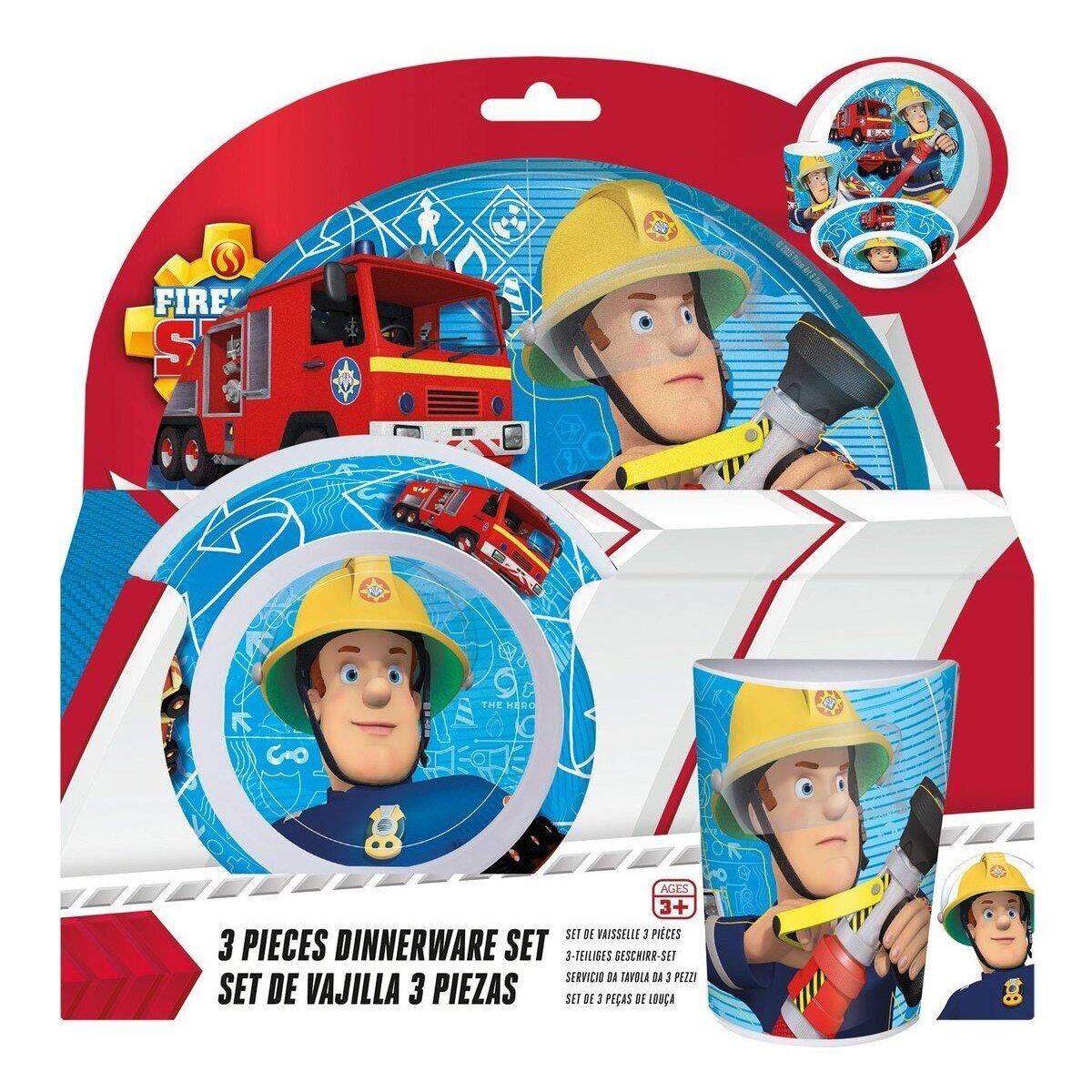 p:os Frühstücksset Feuerwehrmann Sam, 3-teilig