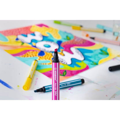 Premium-Filzstift mit dicker Keilspitze - STABILO Pen 68 MAX - Einzelstift - blaugrün