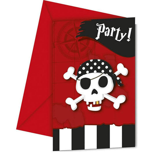 Procos Einladungen Piraten, 6 Stück