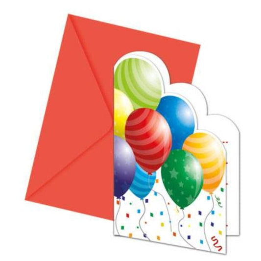 Procos Einladungskarten Balloons 6 Stück