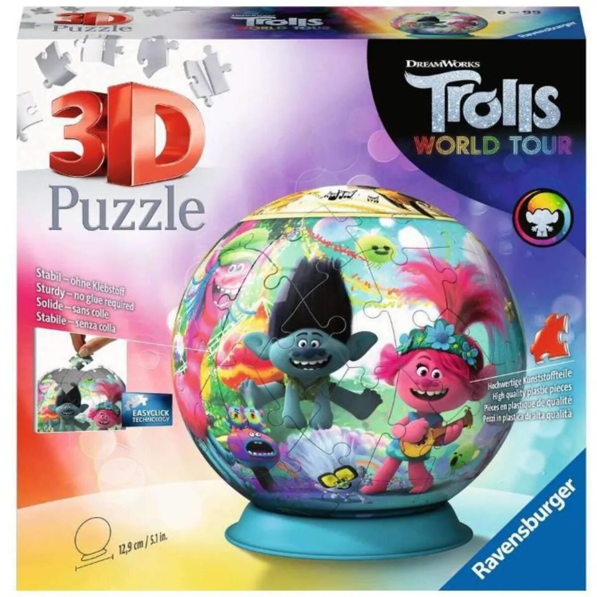 Ravensburger 3D Puzzle - Trolls World Tour, 74 Teile
