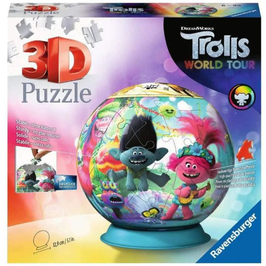 Ravensburger 3D Puzzle - Trolls World Tour, 74 Teile
