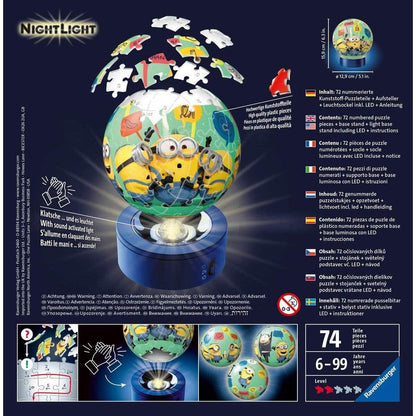 Ravensburger 3D Puzzle - Minions 2 Nightlight, 72 Teile